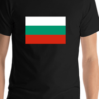 Thumbnail for Bulgaria Flag T-Shirt - Black - Shirt Close-Up View