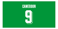 Thumbnail for Personalized Cameroon Jersey Number Beach Towel - Green - Front View