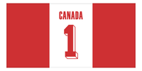 Thumbnail for Personalized Canada Jersey Number Beach Towel - Front View