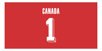 Thumbnail for Personalized Canada Jersey Number Beach Towel - Red - Front View
