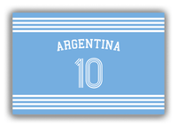 Thumbnail for Personalized Canvas Wrap & Photo Print - Jersey Number with Arched Name - Argentina - Triple Stripe - Front View