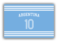 Thumbnail for Personalized Canvas Wrap & Photo Print - Jersey Number with Arched Name - Argentina - Double Stripe - Front View