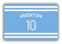 Thumbnail for Personalized Canvas Wrap & Photo Print - Jersey Number with Arched Name - Argentina - Single Stripe - Front View