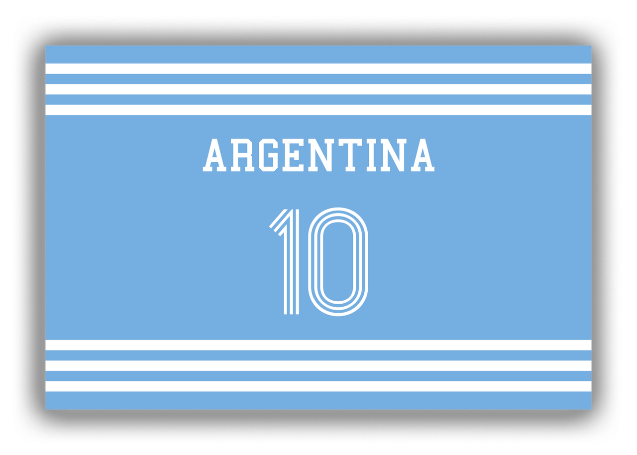 Personalized Canvas Wrap & Photo Print - Jersey Number - Argentina - Double Stripe - Front View