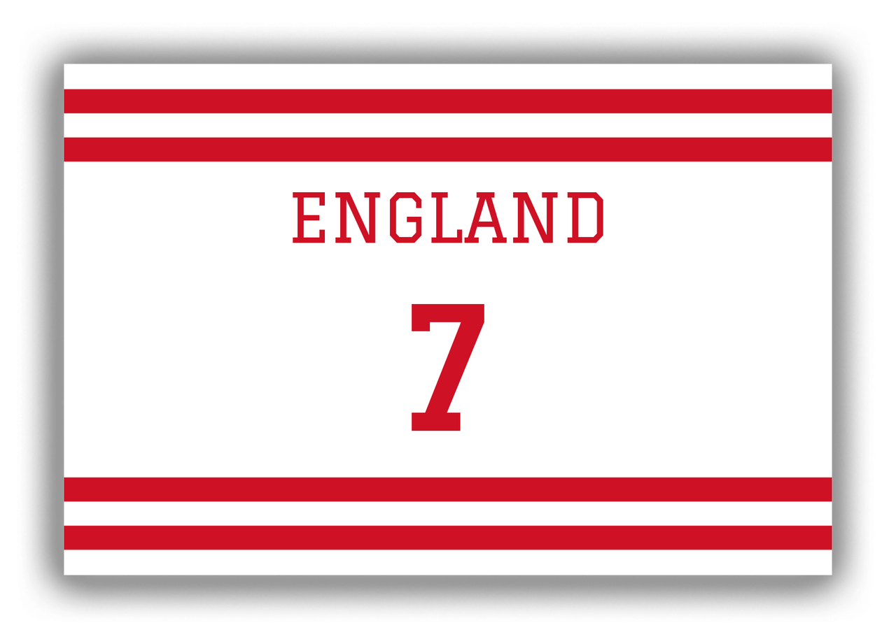 Personalized Canvas Wrap & Photo Print - Jersey Number - England - Single Stripe - Front View