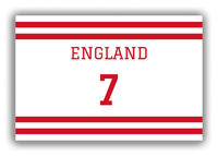 Thumbnail for Personalized Canvas Wrap & Photo Print - Jersey Number - England - Single Stripe - Front View