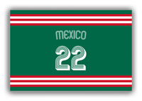 Thumbnail for Personalized Canvas Wrap & Photo Print - Jersey Number with Arched Name - Mexico - Double Stripe - Front View