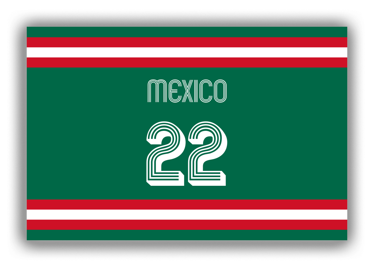 Personalized Canvas Wrap & Photo Print - Jersey Number - Mexico - Single Stripe - Front View