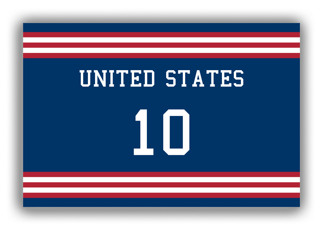 Personalized Canvas Wrap & Photo Print - Jersey Number - United States - Double Stripe - Front View