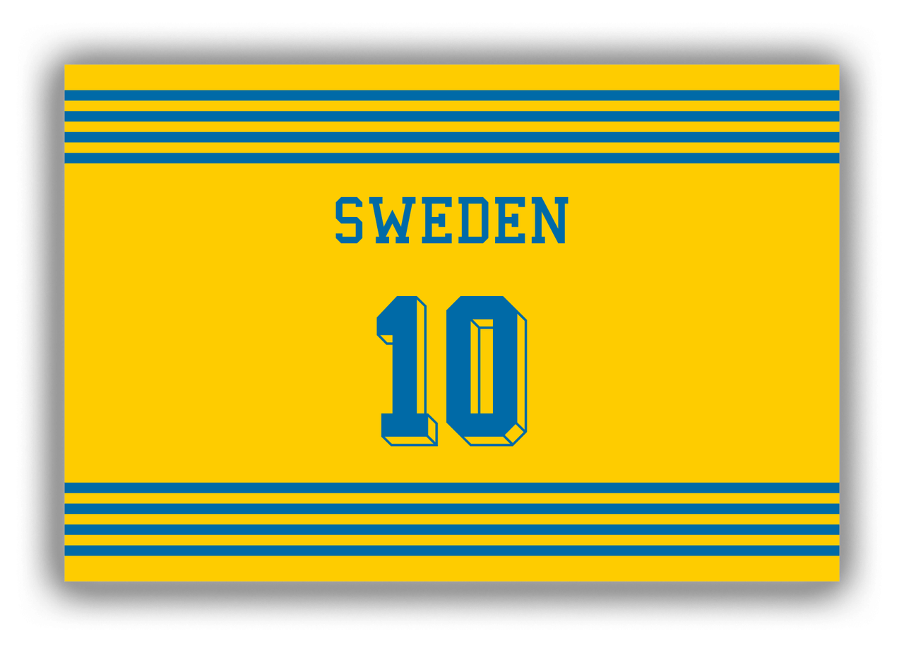 Personalized Canvas Wrap & Photo Print - Jersey Number - Sweden - Triple Stripe - Front View