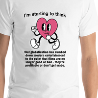Thumbnail for Cartoon Heart T-Shirt - White - Film Critic - Shirt Close-Up View