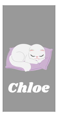 Thumbnail for Personalized Cat Beach Towel II - Grey Background - Cat VI - Vertical - Front View