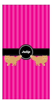 Thumbnail for Personalized Cats Beach Towel II - Pink Stripes - Cat II - Front View