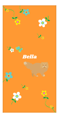 Thumbnail for Personalized Cats Beach Towel IX - Flower Feline - Cat II - Front View