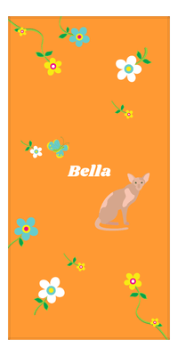 Thumbnail for Personalized Cats Beach Towel IX - Flower Feline - Cat IV - Front View