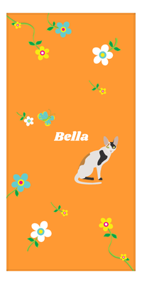 Thumbnail for Personalized Cats Beach Towel IX - Flower Feline - Cat IX - Front View