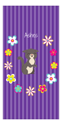 Thumbnail for Personalized Cats Beach Towel XII - Circle of Flowers - Cat V - Front View