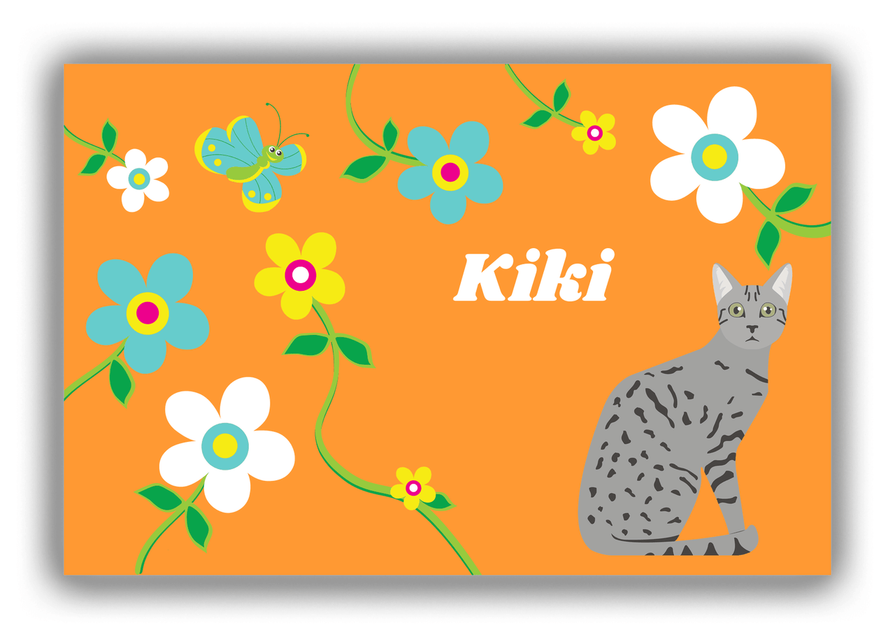 Personalized Cats Canvas Wrap & Photo Print IX - Orange Background - Cat III - Front View