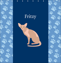 Thumbnail for Personalized Cats Shower Curtain IV - Blue Background - Cat IV - Decorate View