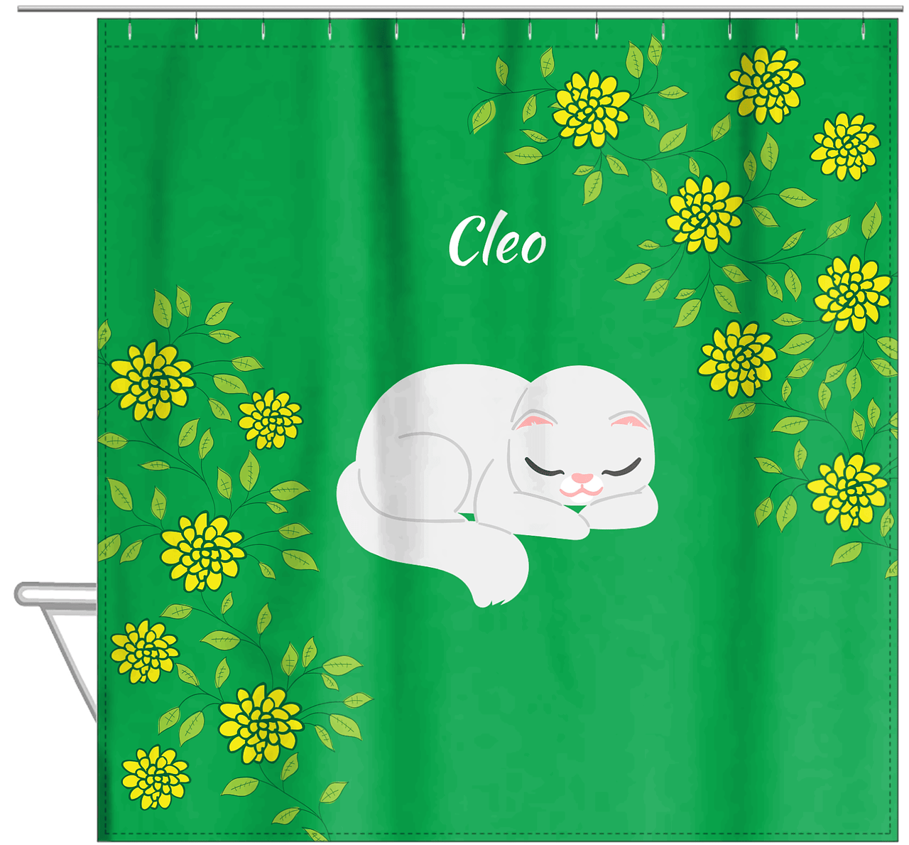 Personalized Cats Shower Curtain XI - Kitten Mums - Cat VI - Hanging View