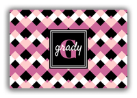 Thumbnail for Personalized Chevron Canvas Wrap & Photo Print III - Pink with Square Nameplate - Front View