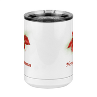 Thumbnail for Personalized Christmas Poinsettia Coffee Mug Tumbler with Handle (15 oz) - 2-sided print - Front View