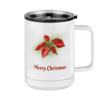 Thumbnail for Personalized Christmas Poinsettia Coffee Mug Tumbler with Handle (15 oz) - 2-sided print - Right View