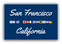 Thumbnail for Personalized City & State Nautical Flags Canvas Wrap & Photo Print - Blue Background - White Border Flags - San Francisco, California - Front View
