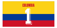 Thumbnail for Personalized Colombia Jersey Number Beach Towel - Front View