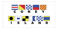 Thumbnail for Coney Island Nautical Flags Beach Towel - Front View