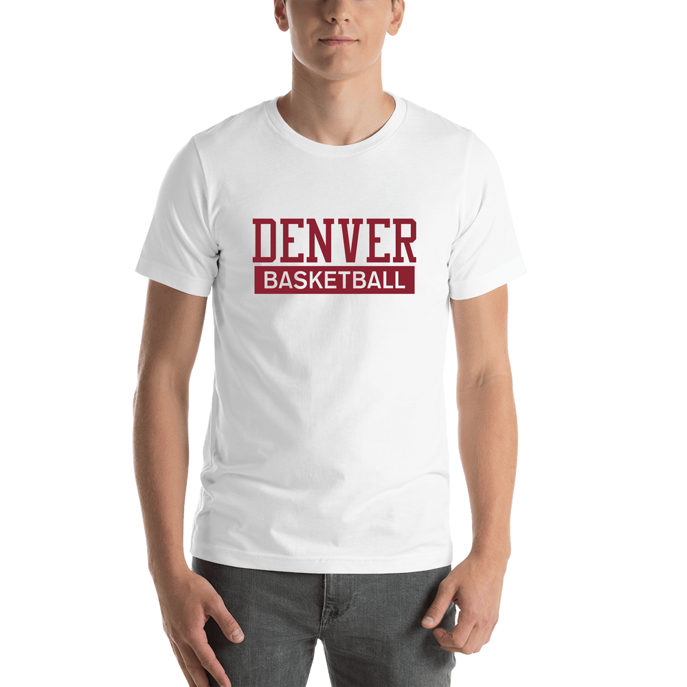 Denver Basketball T-Shirt - White - Shirt View