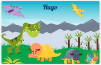 Thumbnail for Personalized Dinosaur Placemat - Dinosaur VIII - Green Grass with Clear Sky -  View