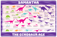 Thumbnail for Personalized Dinosaur Evolution Placemat II - Dinosaur Age - Purple Background -  View