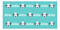 Thumbnail for Personalized Dog Beach Towel - Teal Background - Dalmatian - Horizontal - Front View