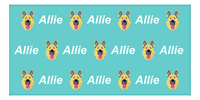 Thumbnail for Personalized Dog Beach Towel - Teal Background - German Shepherd - Horizontal - Front View