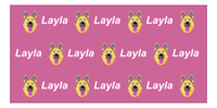Thumbnail for Personalized Dog Beach Towel - Pink Background - German Shepherd - Horizontal - Front View