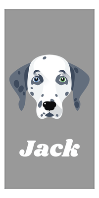Thumbnail for Personalized Dog Beach Towel II - Grey Background - Dalmatian - Vertical - Front View