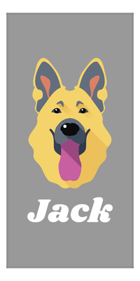 Thumbnail for Personalized Dog Beach Towel II - Grey Background - German Shepherd - Vertical - Front View