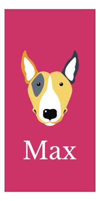 Thumbnail for Personalized Dog Beach Towel II - Pink Background - Bull Terrier - Vertical - Front View