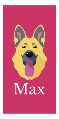 Thumbnail for Personalized Dog Beach Towel II - Pink Background - German Shepherd - Vertical - Front View