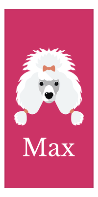 Thumbnail for Personalized Dog Beach Towel II - Pink Background - Poodle - Vertical - Front View