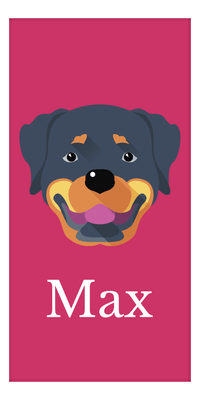 Thumbnail for Personalized Dog Beach Towel II - Pink Background - Rottweiler - Vertical - Front View