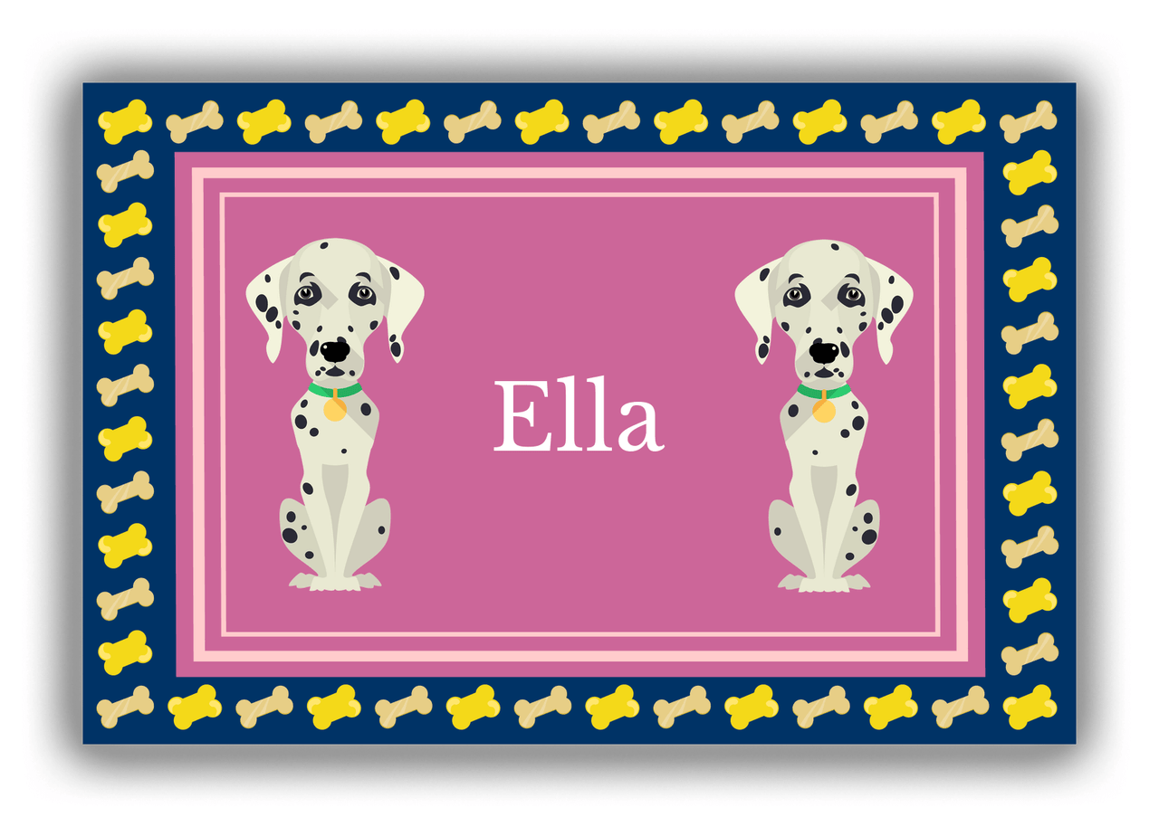Personalized Dogs Canvas Wrap & Photo Print V - Purple Background - Dalmatian - Front View