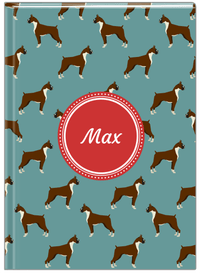 Thumbnail for Personalized Dogs Journal IX - Teal Background - Boxer - Front View