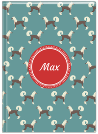 Thumbnail for Personalized Dogs Journal IX - Teal Background - Chinese Crested Dog - Front View