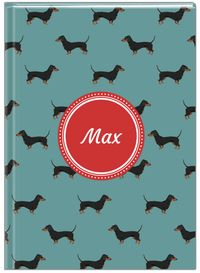 Thumbnail for Personalized Dogs Journal IX - Teal Background - Dachshund - Front View