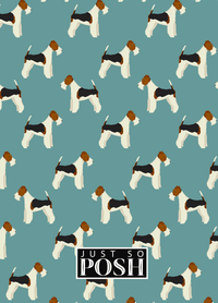 Thumbnail for Personalized Dogs Journal IX - Teal Background - Fox Terrier - Back View