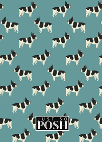 Thumbnail for Personalized Dogs Journal IX - Teal Background - French Bulldog - Back View