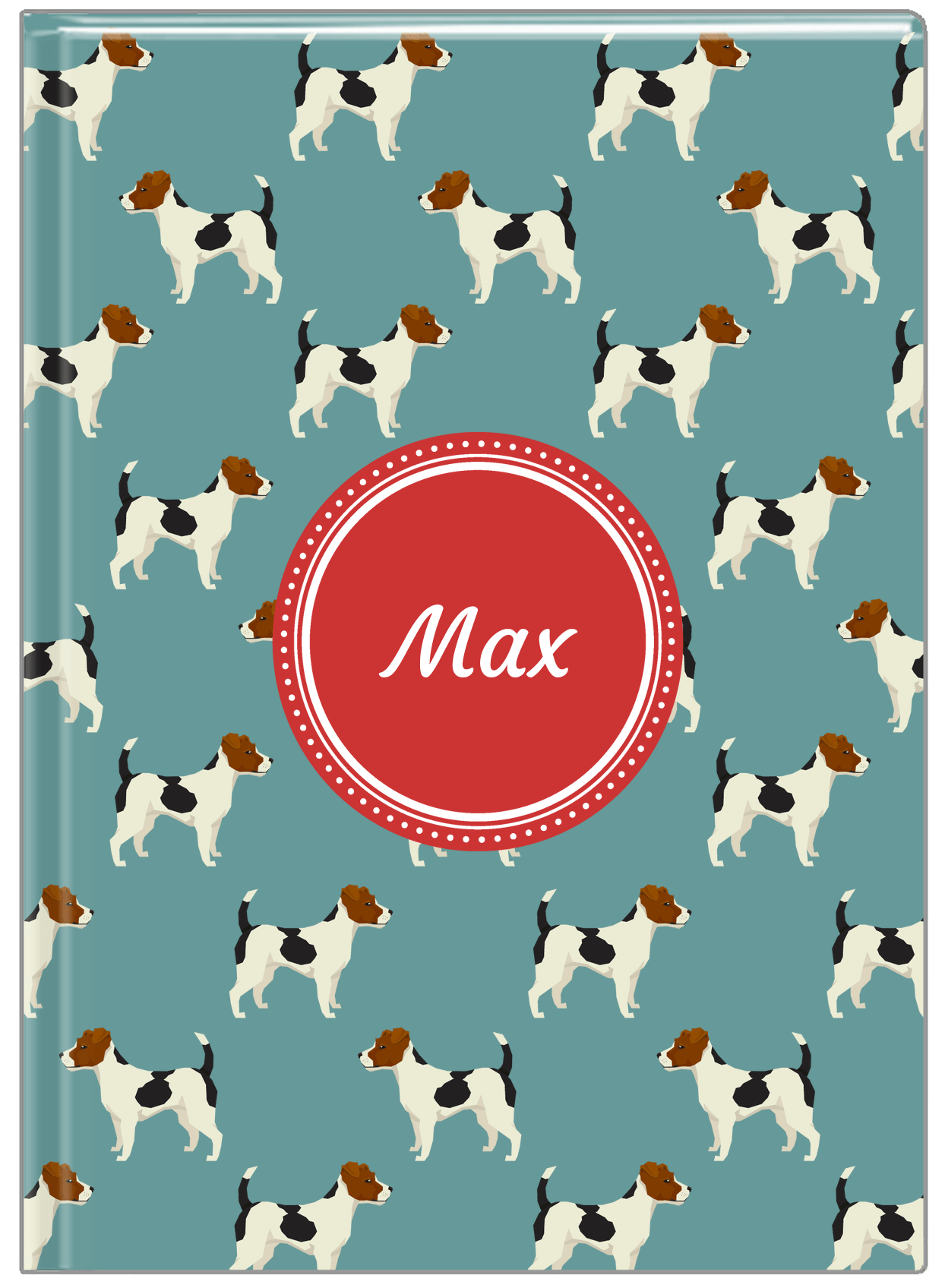 Personalized Dogs Journal IX - Teal Background - Jack Russell Terrier - Front View