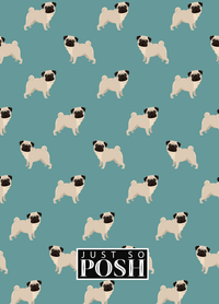 Thumbnail for Personalized Dogs Journal IX - Teal Background - Pug - Back View